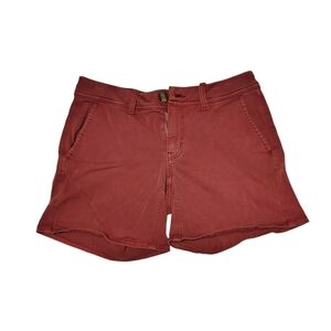 American Eagle Outfitters Red Acid Washed Super Stretch Denim Shorts Size 4